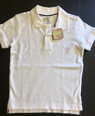 NWT Boy XS(4) Crazy 8 COTTON UNIFORM SCHOOL POLO Shirt Top Gymboree WHITE Collar