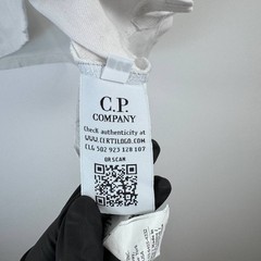C.P Company Polo Shirt White Short Sleeve Logo Casual Italy Size Boys 14