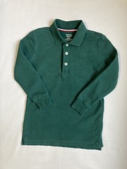 French Toast Uniform Long Sleeve Pique Polo Shirt, Green, Size: XS (4/5), Unisex