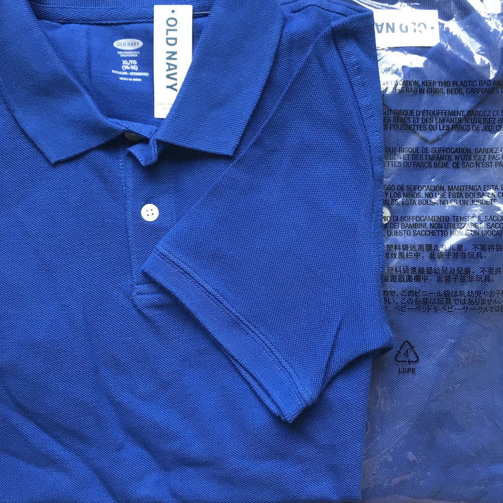 OLD NAVY Boys Pique Short Sleeve Polo Shirt SCHOOL UNIFORM, Blue Tango XL(14-16)
