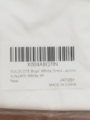 SOLOCOTE Boys White Dress Shirt Long Sleeve Uniform Blouse Formal Size 9Y New