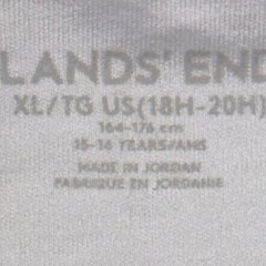 Lands’ End Polo Shirt Kids XL 18-20 White Short Sleeve Cotton School Uniform
