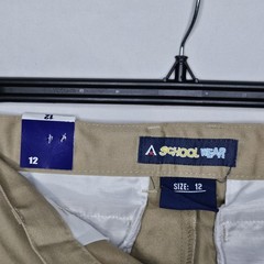 New Access ASU002 Boys Flat Front School Wear Uniform Pants Khaki Size 12