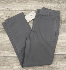 Bienzoe US Size 12 Boys Gray Chino Pants adjustable waist Brand New with Tags