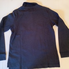 3 Lands End Boys L 10-12 Navy Long Sleeve Polo Shirt Uniform 100% Cotton NEW