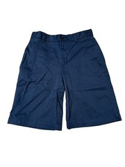 Lands’ End Boy’s Navy Blue Uniform Shorts Size 14 Slim 9.5” Inseam EUC
