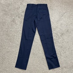 LANDS END Navy School Uniform UNHEMMED Pants Flat Front Adjustable Boys 14 NEW