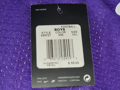 NIKE Boy’s Football Purple Practice Jersey Size XXL NWT