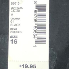 Place Boys Woven Bootcut Chino Pants Black Stretch Cotton Blend 16 New