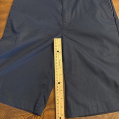LANDS END Navy School Uniform Plain Front Chino Shorts Boys 14