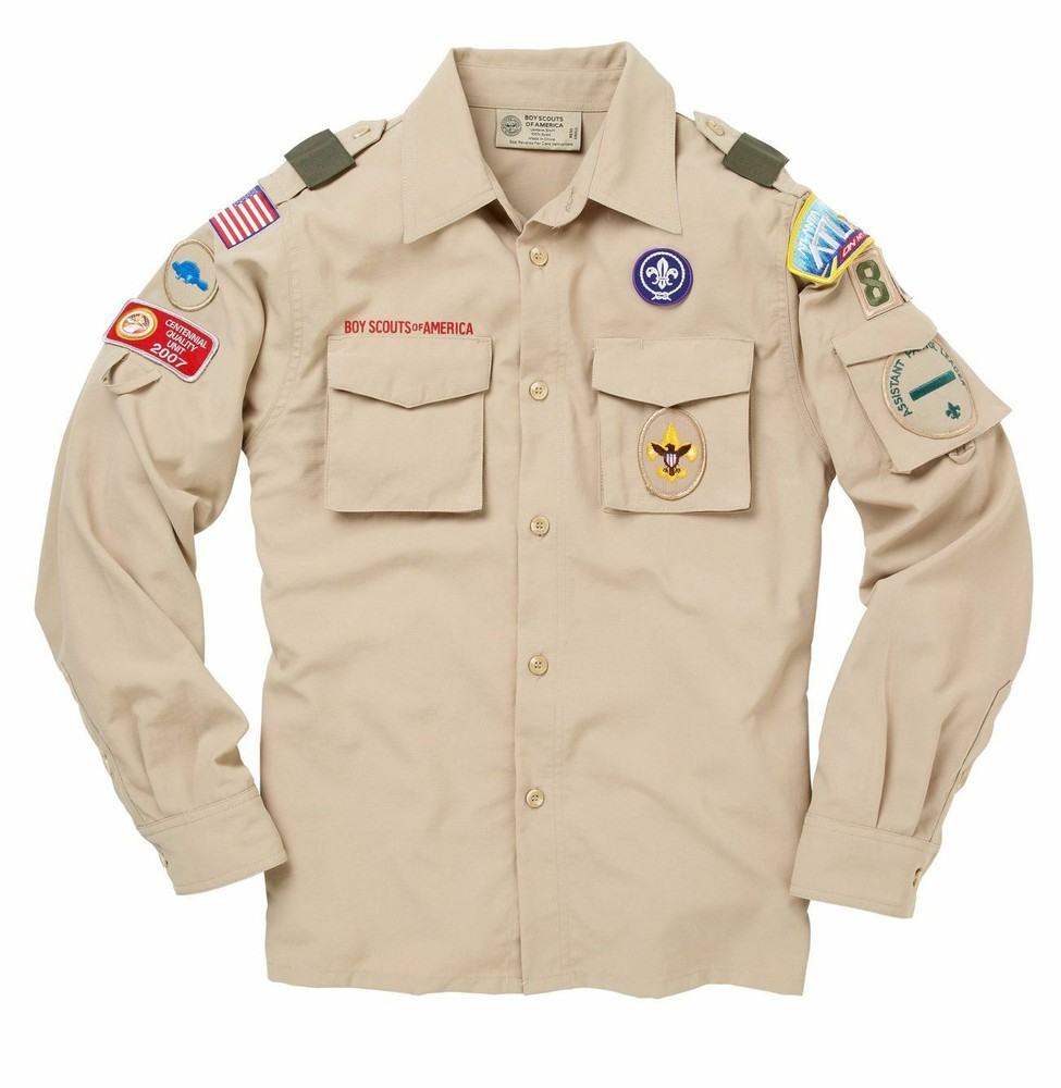 BOY SCOUT OFFICIAL LICENSED NYLON SUPPLEX UNIFORM SHIRT YOUTH SIZE S SMALL 6-8