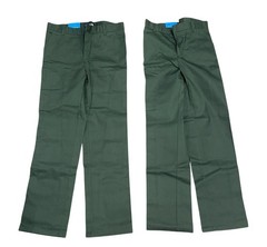 NWT French Toast Hunter Green Relaxed Fit School Uniform Pants Boys 18 Lot of 2