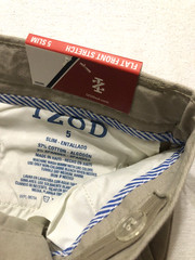 Izod Boy’s Flat Front Stretch Khaki Chino Pants Slim Size 5 Adjustable waist