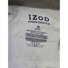 IZOD Boys Khaki Shorts Size 16 Regular School Uniform Wicking UPF 50+ NWT