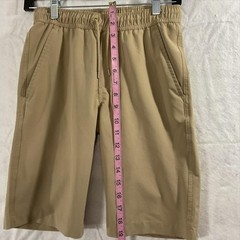 Nautica School Uniform Shorts Boys 12 Beige Elastic Waist Drawstring Stretch