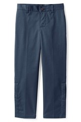 LANDS END Navy School Uniform Plain Front Chino Pants Boys 20 INSEAM 31″ NEW