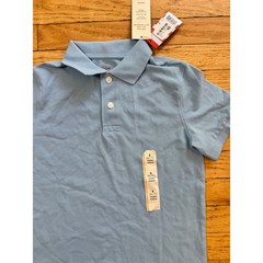 Cat & Jack Boys Light Blue Short Sleeve School Uniform Polo Shirt S 6/7 New