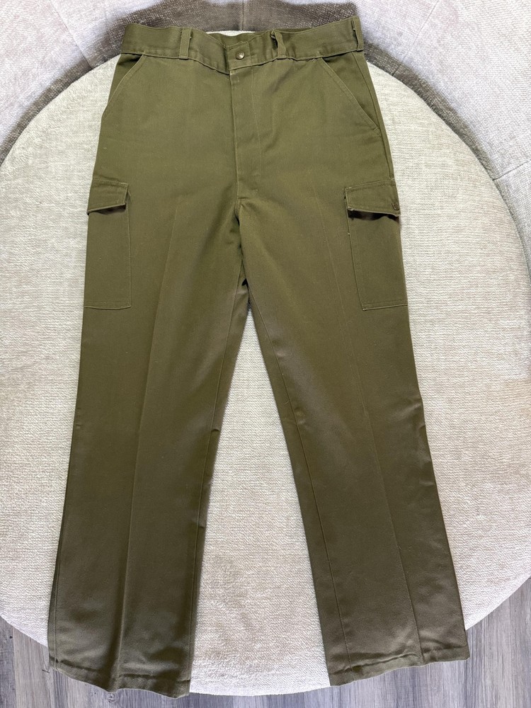 Boy Scouts Of America Pants Boys 32×30 Green Cargo Twill Official Uniform BSA