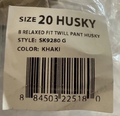 French Toast Pants Khaki Sz 30×32 20-Husky School Uniform Relaxed NEW Ships Free