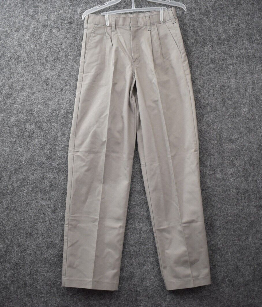 Dickies School Wear Boy 16 RG Pleated Front Gray Pant 27×31 Straight Leg Uniform