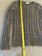 St Johns Bay Boys Size M Gray Knit Long Sleeve Dressy Crew Cable Neck Sweater
