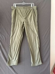 Lands’ End Boys 18 Pull On Pants Green Nylon Blend Contrast Stitch Lightweight