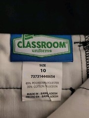 Boy Shorts School Slim Type Size 10 School Uniform Adj. Waist Dark Blue NWT