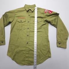 Vintage ~70s USA Boy Scouts Of America Boys Uniform Shirt Youth 14 Green BSA