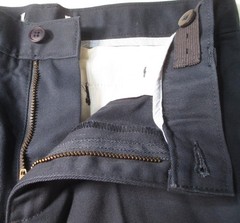 LANDS END Navy School Uniform Plain Front Chino Pants Boys 8 Slim NEW