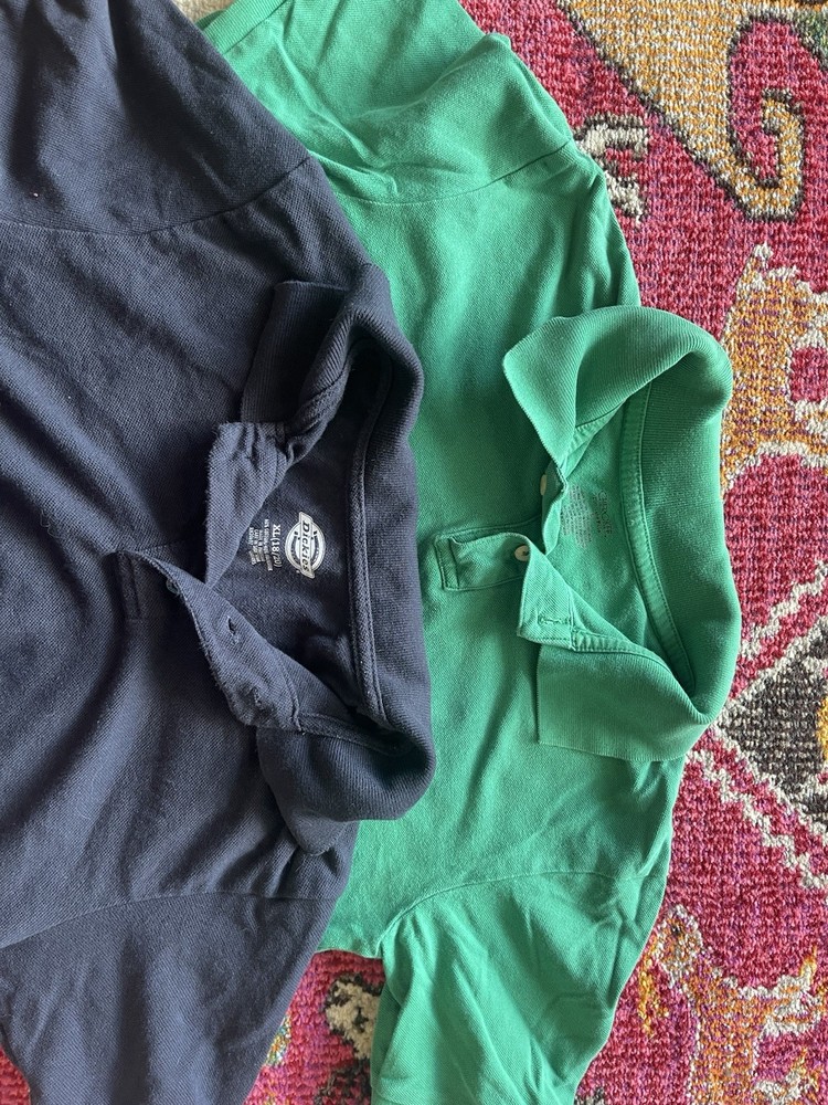 Lot 2 School Uniform Polos, Dickies And Cherokee Childs Size Large And Xl(18/20)