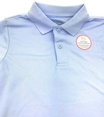 School Uniform Shirt Boys Size 6/7 Blue Top Collared Shrink Resistant Children