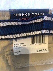 French Toast Khaki Cargo Shorts Boys