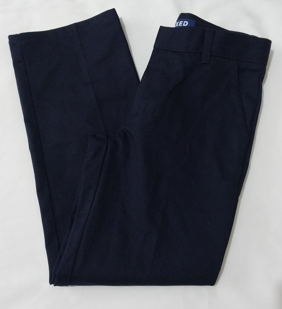 French Toast Boys Uniform Straight Adjustable Waist Relax Pants 10 Blue ~ Used