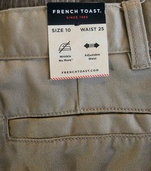 NWT French Toast Boys Pull On Uniform Khaki Shorts Size 10 Adjustable Waist