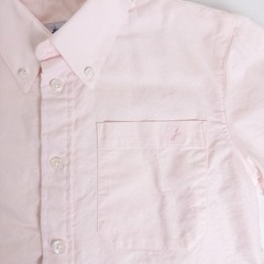 Jacadi Oxford Short Sleeve Button Down Pocket Collared Shirt Pink Boys 6Y