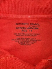 Galaxy by Harvic Boy’s Short Sleeve School Uniform Polo Shirt Red Size 14