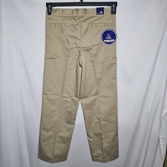 New Access ASU002 Boys Flat Front School Wear Uniform Pants Khaki Size 12