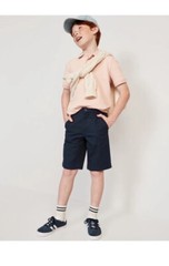 Old Navy Boys 20 Plus Blue Built-In Flex Twill Straight Uniform At Knee Shorts