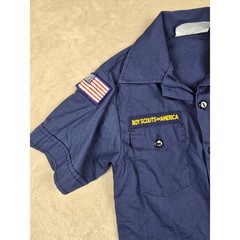 Boy Scouts of America Shirt Kids Youth M 10-12 Blue Patches USA Made Gorpcore