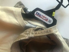 Officially Licensed US Marines Youth 3 Piece Tan/Camo Short Set with Patrol Cap