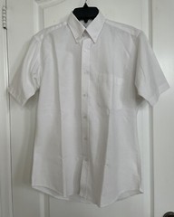 Tom Sawyer Boy’s Youth Short Sleeve Pocket Front Button Uniform White Shirt 20
