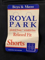 Royal Park School Uniforms Boys Shorts Size 16Slim NWT Relaxed Fit