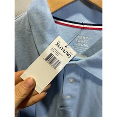 French Toast Polo Shirt Kids XL(14/16) Light Blue Long Sleeve School Uniform Cla