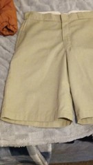 Dickies Boys’ Khaki Twill Uniform Shorts, Solid Pattern, Button Closure
