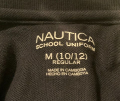 Nautica Boys’ School Uniform Pique Polo, Style#HCDPTC68477, Size M (10/12), Navy