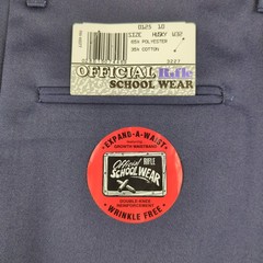 Vintage Official Rifle School Uniform Pants Boys 32 Husky Blue Double Knee Work