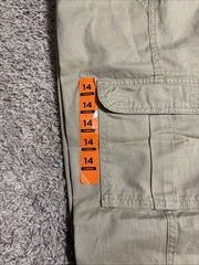 Pair Of NWT The Children’s Place Boys 14 Tan Navy Cargo Pants Slip On Uniform
