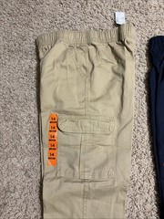 Pair Of NWT The Children’s Place Boys 14 Tan Navy Cargo Pants Slip On Uniform