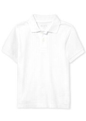 Children’s place School Uniform Short Sleeve Interlock Polo Shirt SZ M 7-8 White
