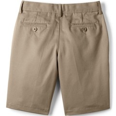 LANDS END Khaki School Uniform Plain Front Cotton Chino Shorts Boys 20 NEW